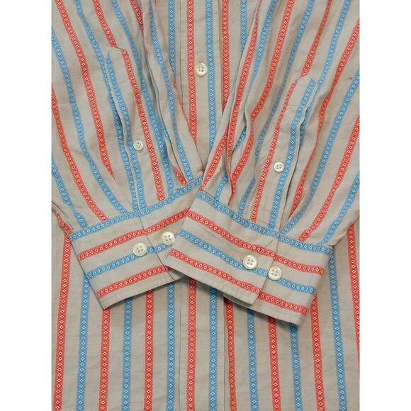 Faconnable Men's Striped Long Sleeve Button Up Dress Shirt Size 2XL - Picture 9 of 12